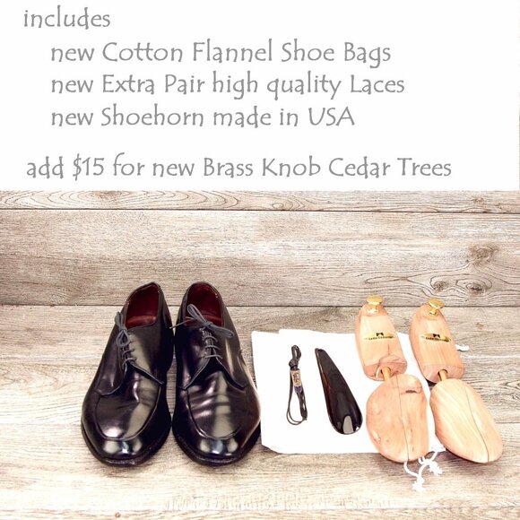 Allen Edmonds ELLIS Blucher 9.5 EEE Wide Black * add $15 new Cedar Trees - Picture 4 of 13